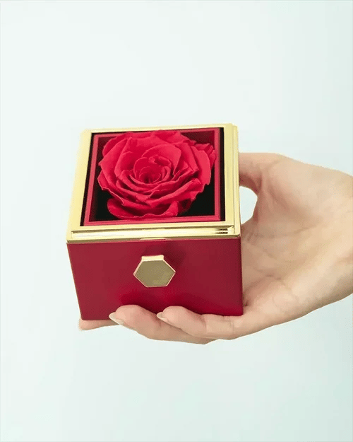 Caja regalo Eternal Rose – Collar con doble corazón grabado